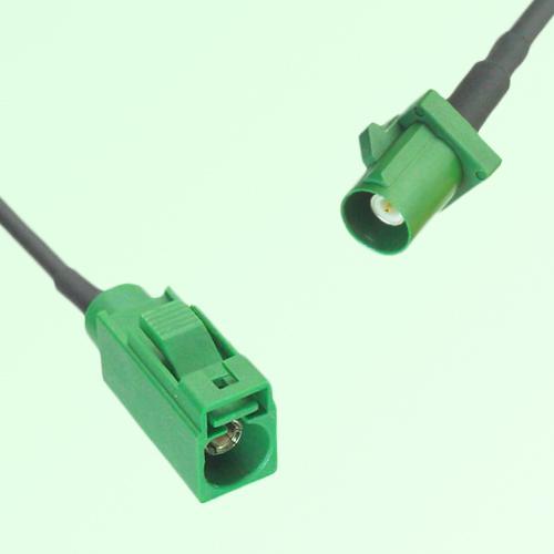 FAKRA SMB E 6002 green Female Jack to E 6002 green Male Plug Cable