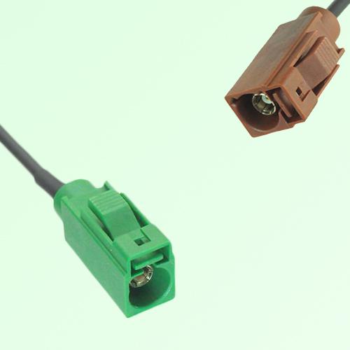 FAKRA SMB E 6002 green Female Jack to F 8011 brown Female Jack Cable
