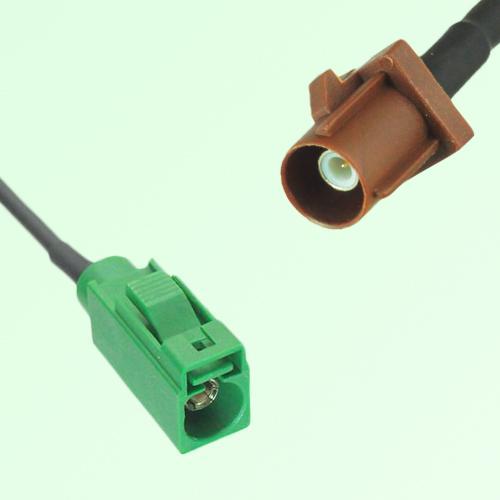 FAKRA SMB E 6002 green Female Jack to F 8011 brown Male Plug Cable