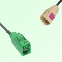 FAKRA SMB E 6002 green Female Jack to I 1001 beige Female Jack Cable