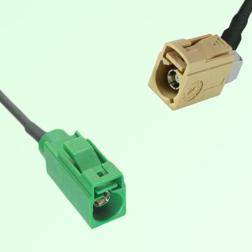FAKRA SMB E 6002 green Female Jack to I 1001 beige Female RA Cable