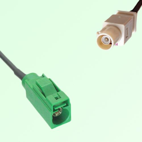 FAKRA SMB E 6002 green Female Jack to I 1001 beige Male Plug Cable