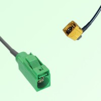 FAKRA SMB E 6002 green Female Jack to K 1027 Curry Female RA Cable