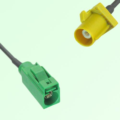 FAKRA SMB E 6002 green Female Jack to K 1027 Curry Male Plug Cable