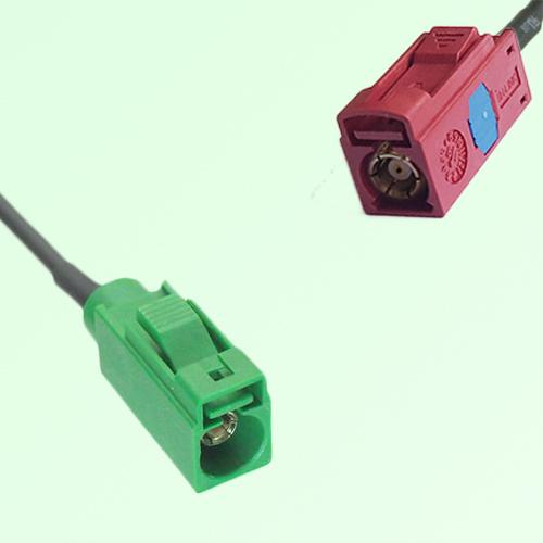FAKRA SMB E 6002 green Female Jack to L 3002 carmin red Female Cable