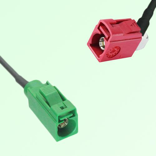 FAKRA SMB E 6002 green Female to L 3002 carmin red Female RA Cable