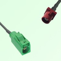 FAKRA SMB E 6002 green Female Jack to L 3002 carmin red Male Cable