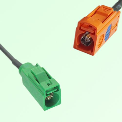 FAKRA SMB E 6002 green Female to M 2003 pastel orange Female Cable