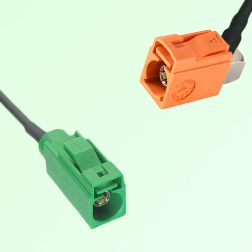 FAKRA SMB E 6002 green Female to M 2003 pastel orange Female RA Cable