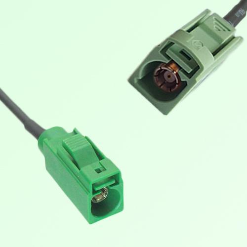FAKRA SMB E 6002 green Female Jack to N 6019 pastel green Female Cable