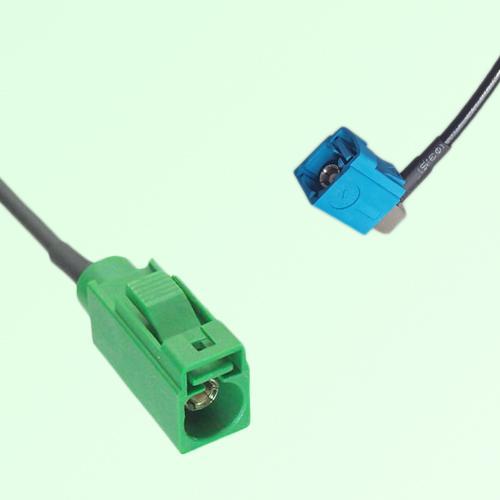 FAKRA SMB E 6002 green Female to Z 5021 Water Blue Female RA Cable