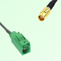 FAKRA SMB E 6002 green Female Jack to MCX Female Jack Cable