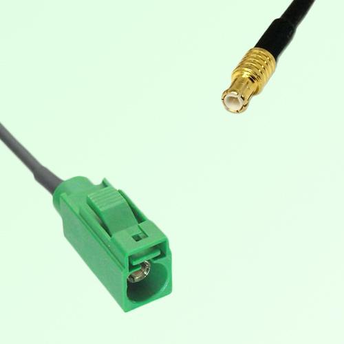 FAKRA SMB E 6002 green Female Jack to MCX Male Plug Cable