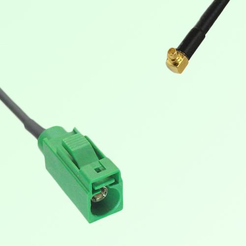 FAKRA SMB E 6002 green Female Jack to MMCX Male Plug Right Angle Cable FAKRA SMB E 6002 green Female Jack to MMCX Male Plug Right Angle Cable
