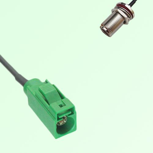FAKRA SMB E 6002 green Female Jack to N Bulkhead Female Jack Cable FAKRA SMB E 6002 green Female Jack to N Bulkhead Female Jack Cable