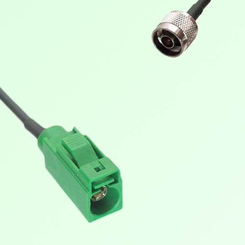 FAKRA SMB E 6002 green Female Jack to N Male Plug Cable