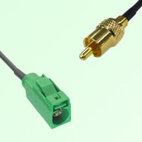 FAKRA SMB E 6002 green Female Jack to RCA Male Plug Cable FAKRA SMB E 6002 green Female Jack to RCA Male Plug Cable