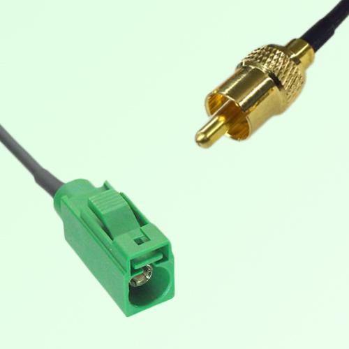 FAKRA SMB E 6002 green Female Jack to RCA Male Plug Cable