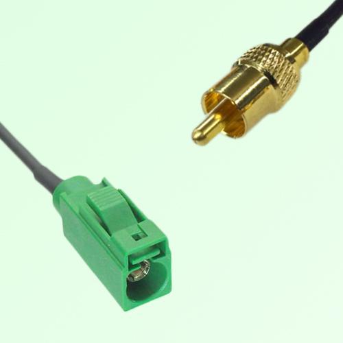 FAKRA SMB E 6002 green Female Jack to RCA Male Plug Cable FAKRA SMB E 6002 green Female Jack to RCA Male Plug Cable