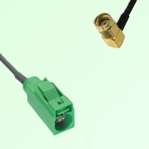 FAKRA SMB E 6002 green Female Jack to RP SMA Male Plug RA Cable FAKRA SMB E 6002 green Female Jack to RP SMA Male Plug RA Cable