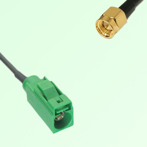 FAKRA SMB E 6002 green Female Jack to SMA Male Plug Cable