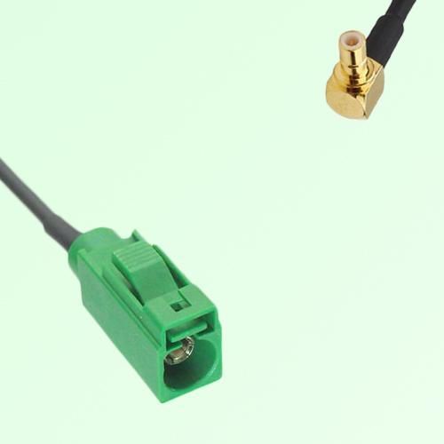 FAKRA SMB E 6002 green Female Jack to SMB Male Plug Right Angle Cable