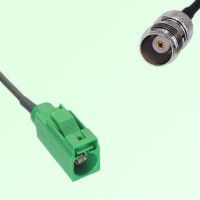FAKRA SMB E 6002 green Female Jack to TNC Female Jack Cable