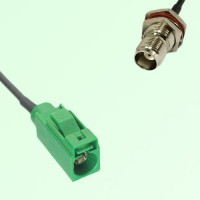 FAKRA SMB E 6002 green Female Jack to TNC Bulkhead Female Jack Cable