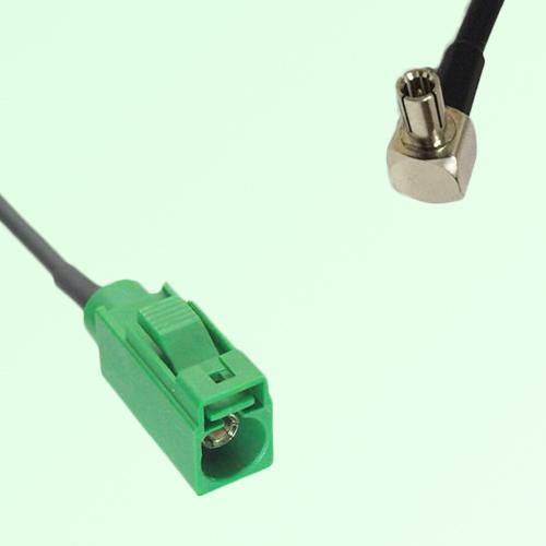 FAKRA SMB E 6002 green Female Jack to TS9 Male Plug Right Angle Cable