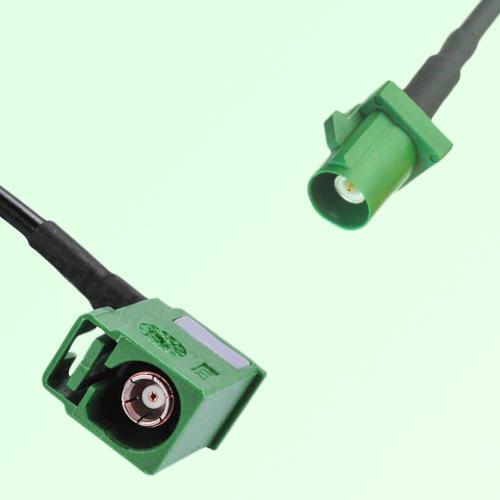 FAKRA SMB E 6002 green Female Jack RA to E 6002 green Male Plug Cable