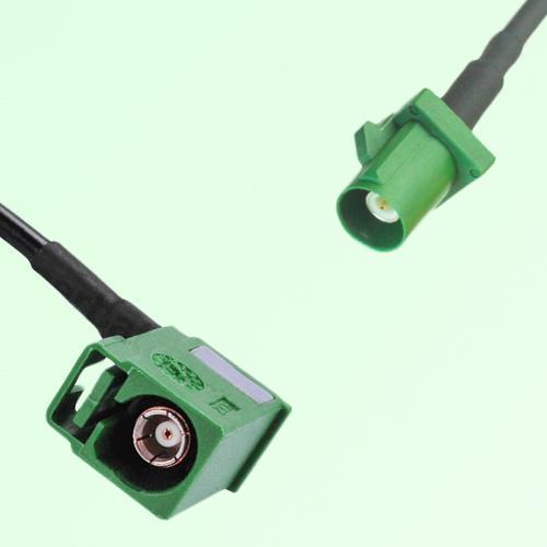 FAKRA SMB E 6002 green Female Jack RA to E 6002 green Male Plug Cable FAKRA SMB E 6002 green Female Jack RA to E 6002 green Male Plug Cable