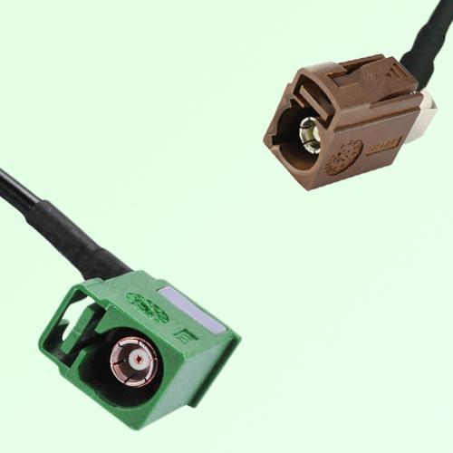 FAKRA SMB E 6002 green Female Jack RA to F 8011 brown Female RA Cable