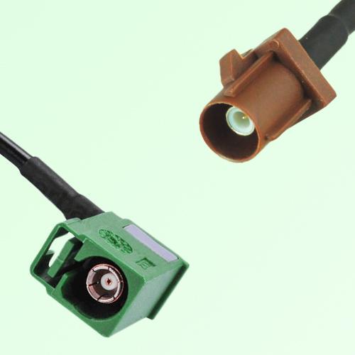FAKRA SMB E 6002 green Female Jack RA to F 8011 brown Male Plug Cable