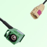 FAKRA SMB E 6002 green Female Jack RA to I 1001 beige Female Cable