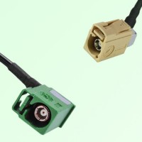 FAKRA SMB E 6002 green Female Jack RA to I 1001 beige Female RA Cable