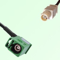 FAKRA SMB E 6002 green Female Jack RA to I 1001 beige Male Plug Cable