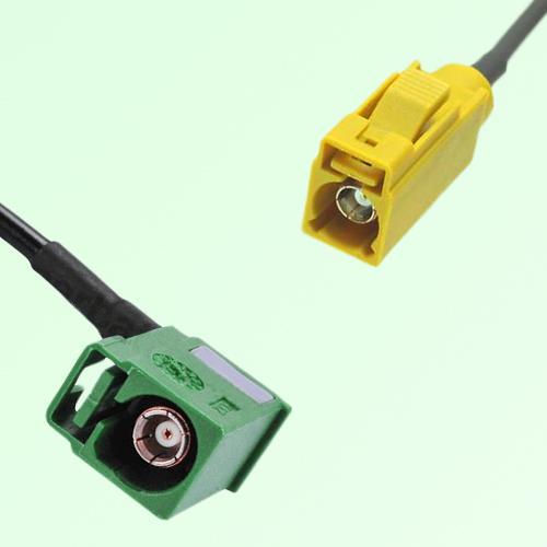 FAKRA SMB E 6002 green Female Jack RA to K 1027 Curry Female Cable