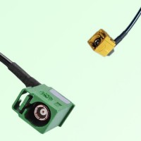 FAKRA SMB E 6002 green Female Jack RA to K 1027 Curry Female RA Cable