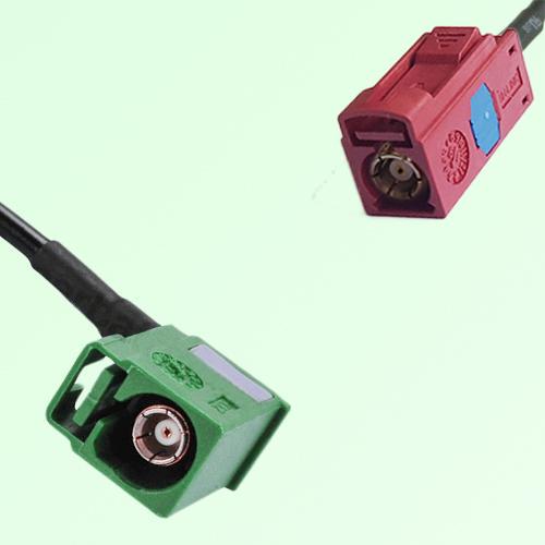 FAKRA SMB E 6002 green Female RA to L 3002 carmin red Female Cable