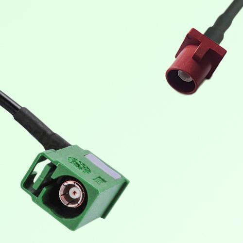 FAKRA SMB E 6002 green Female Jack RA to L 3002 carmin red Male Cable