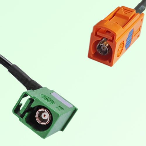 FAKRA SMB E 6002 green Female RA to M 2003 pastel orange Female Cable