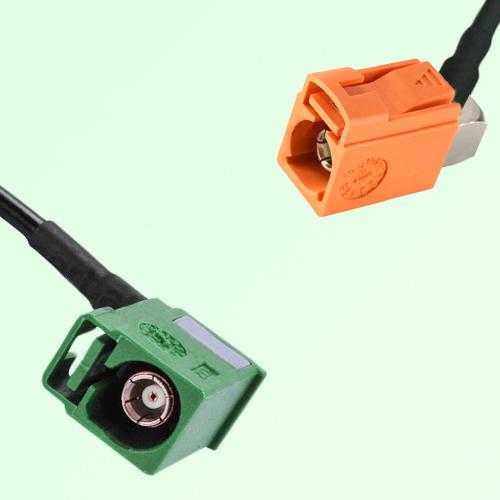 FAKRA SMB E 6002 green Female RA to M 2003 pastel orange Female RA Cable