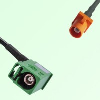 FAKRA SMB E 6002 green Female RA to M 2003 pastel orange Male Cable