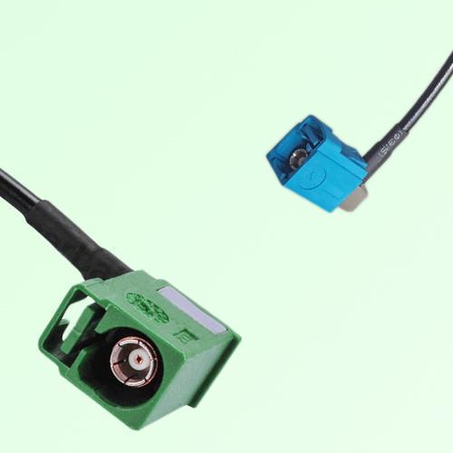 FAKRA SMB E 6002 green Female RA to Z 5021 Water Blue Female RA Cable