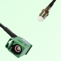 FAKRA SMB E 6002 green Female Jack RA to FME Female Jack Cable