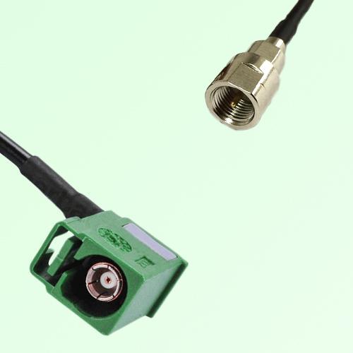 FAKRA SMB E 6002 green Female Jack Right Angle to FME Male Plug Cable