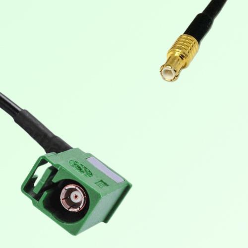 FAKRA SMB E 6002 green Female Jack Right Angle to MCX Male Plug Cable