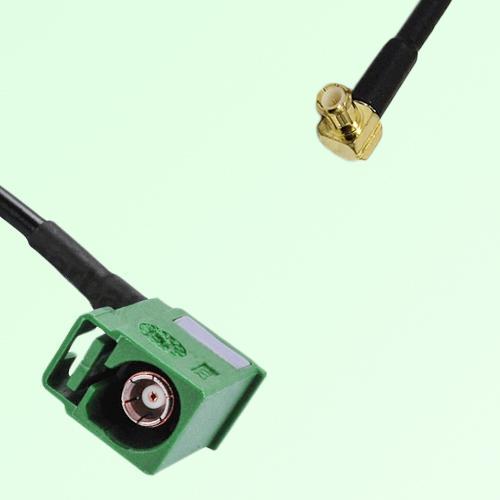 FAKRA SMB E 6002 green Female Jack RA to MCX Male Plug RA Cable