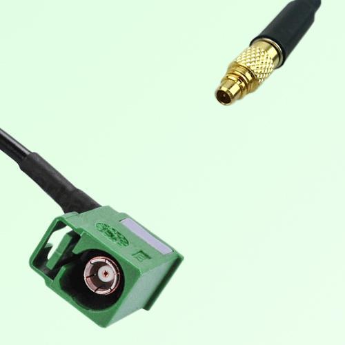 FAKRA SMB E 6002 green Female Jack Right Angle to MMCX Male Plug Cable