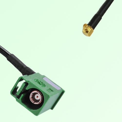 FAKRA SMB E 6002 green Female Jack RA to MMCX Male Plug RA Cable